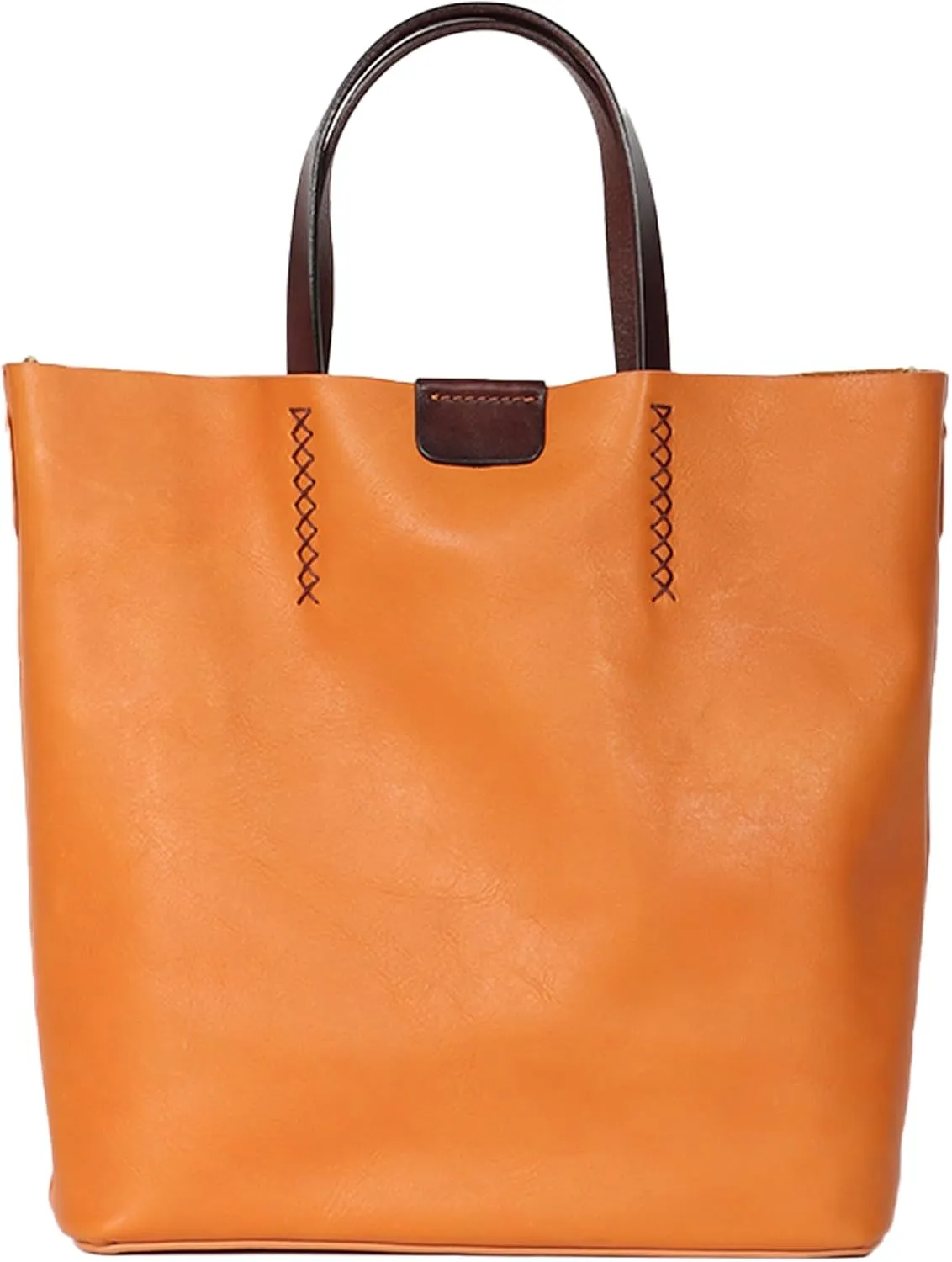 Genuine Leather Tote Bag for Women, Handbag Shoulder Bag with Adjustable Straps and Removable Inner Pouch