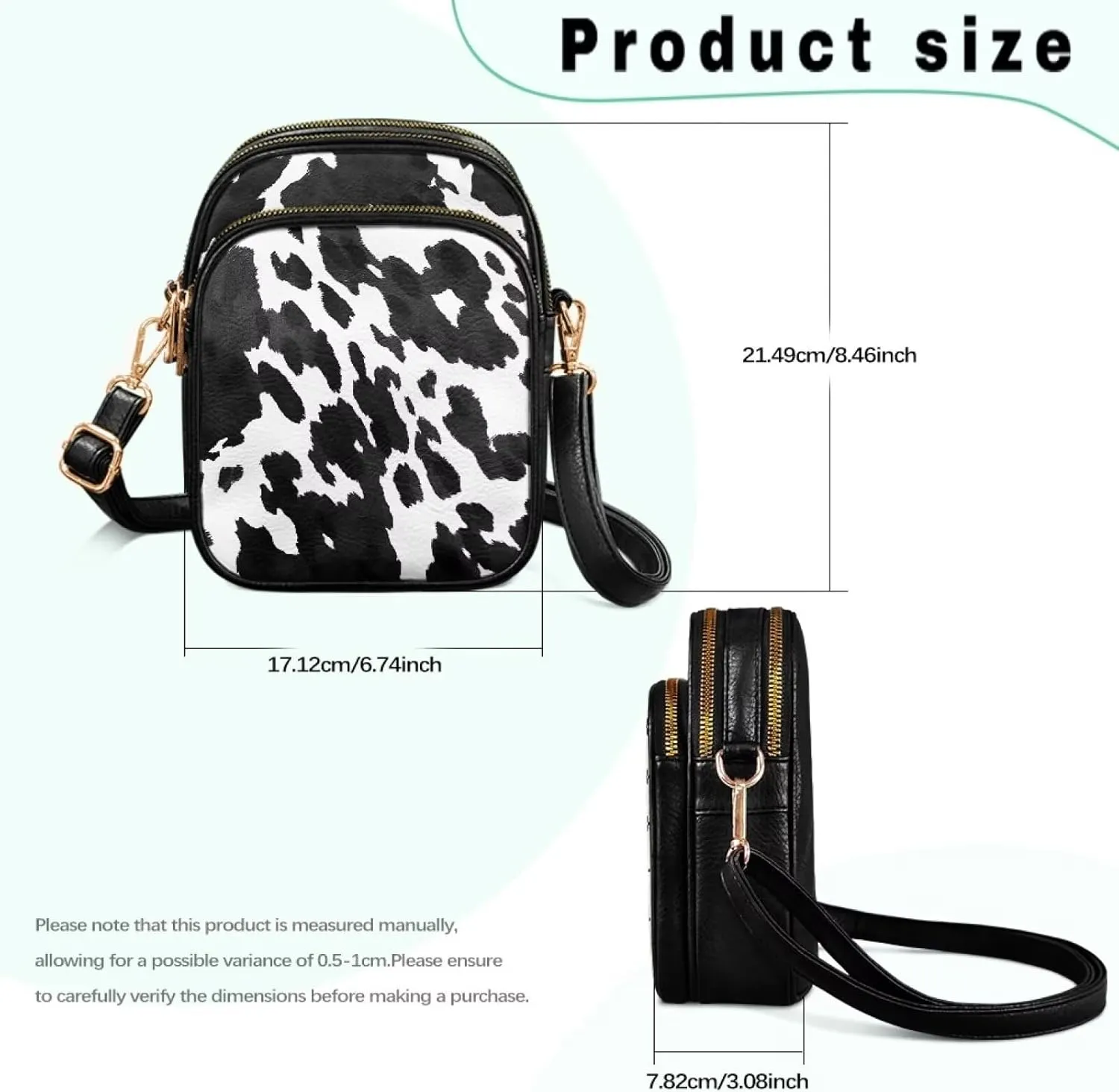 GIFTPUZZ Cross Body Bag for Women Soft Leather Wallet Phone Bag with Multi Pockets 6.74 * 3.08 * 8.46 inches