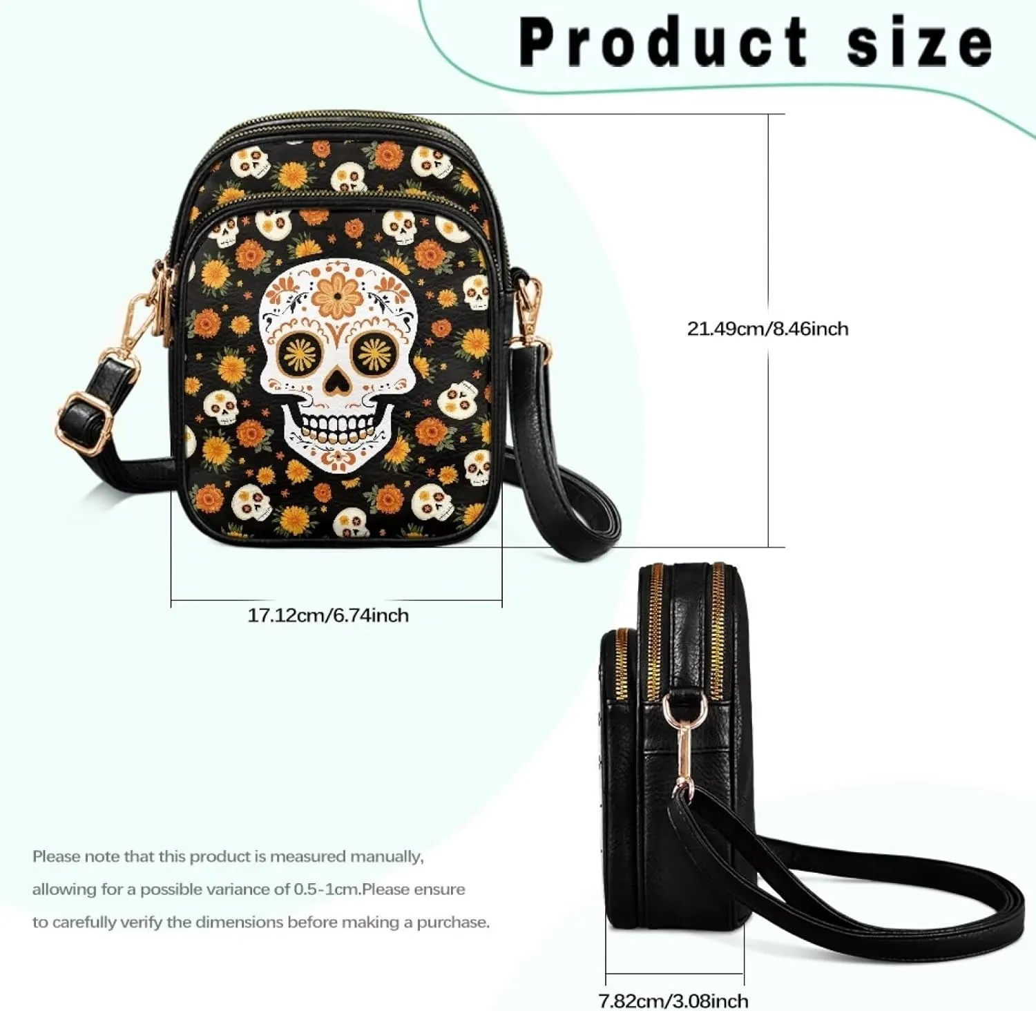GIFTPUZZ Cross Body Bag for Women Soft Leather Wallet Phone Bag with Multi Pockets 6.74 * 3.08 * 8.46 inches