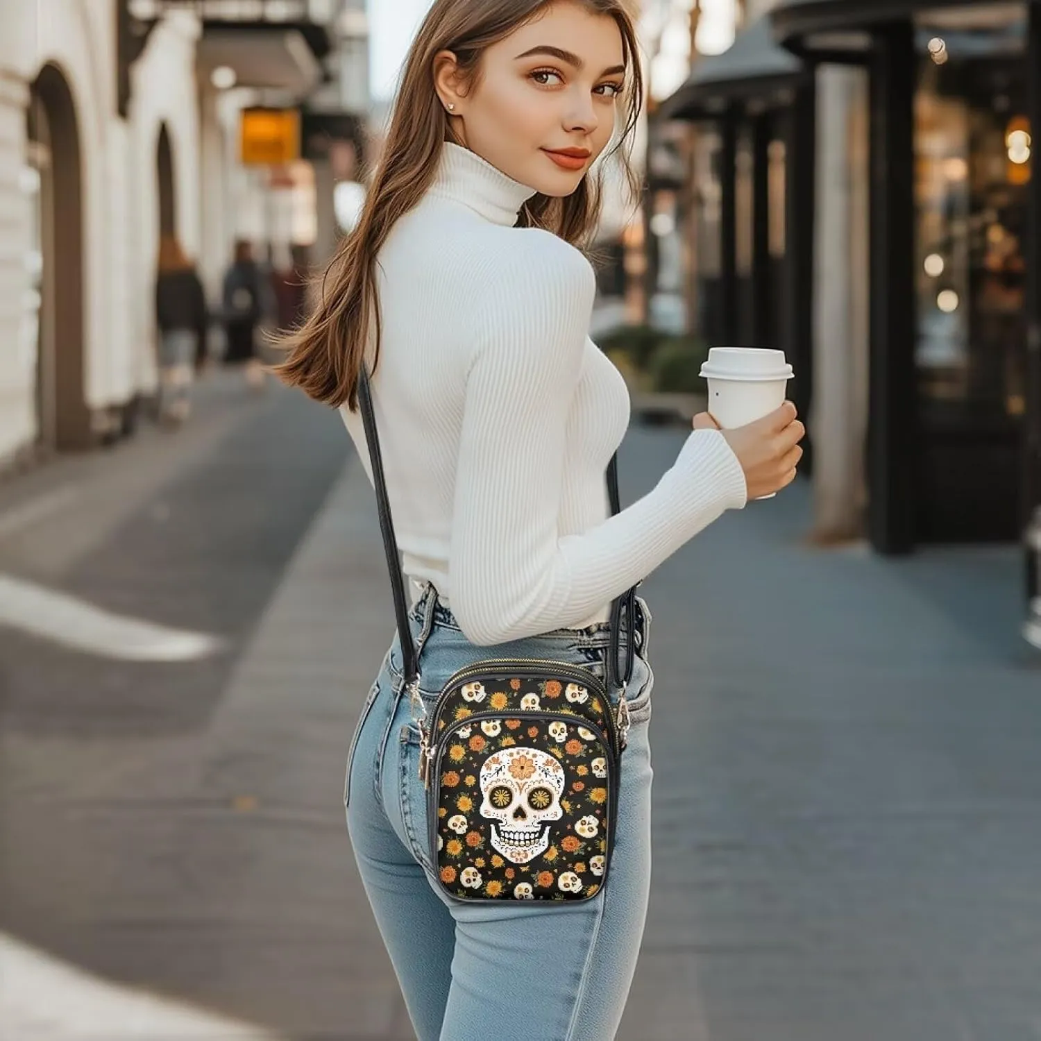 GIFTPUZZ Cross Body Bag for Women Soft Leather Wallet Phone Bag with Multi Pockets 6.74 * 3.08 * 8.46 inches