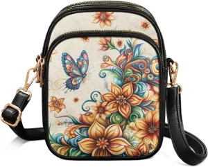 GIFTPUZZ Cross Body Bag for Women Soft Leather Wallet Phone Bag with Multi Pockets 6.74 * 3.08 * 8.46 inches
