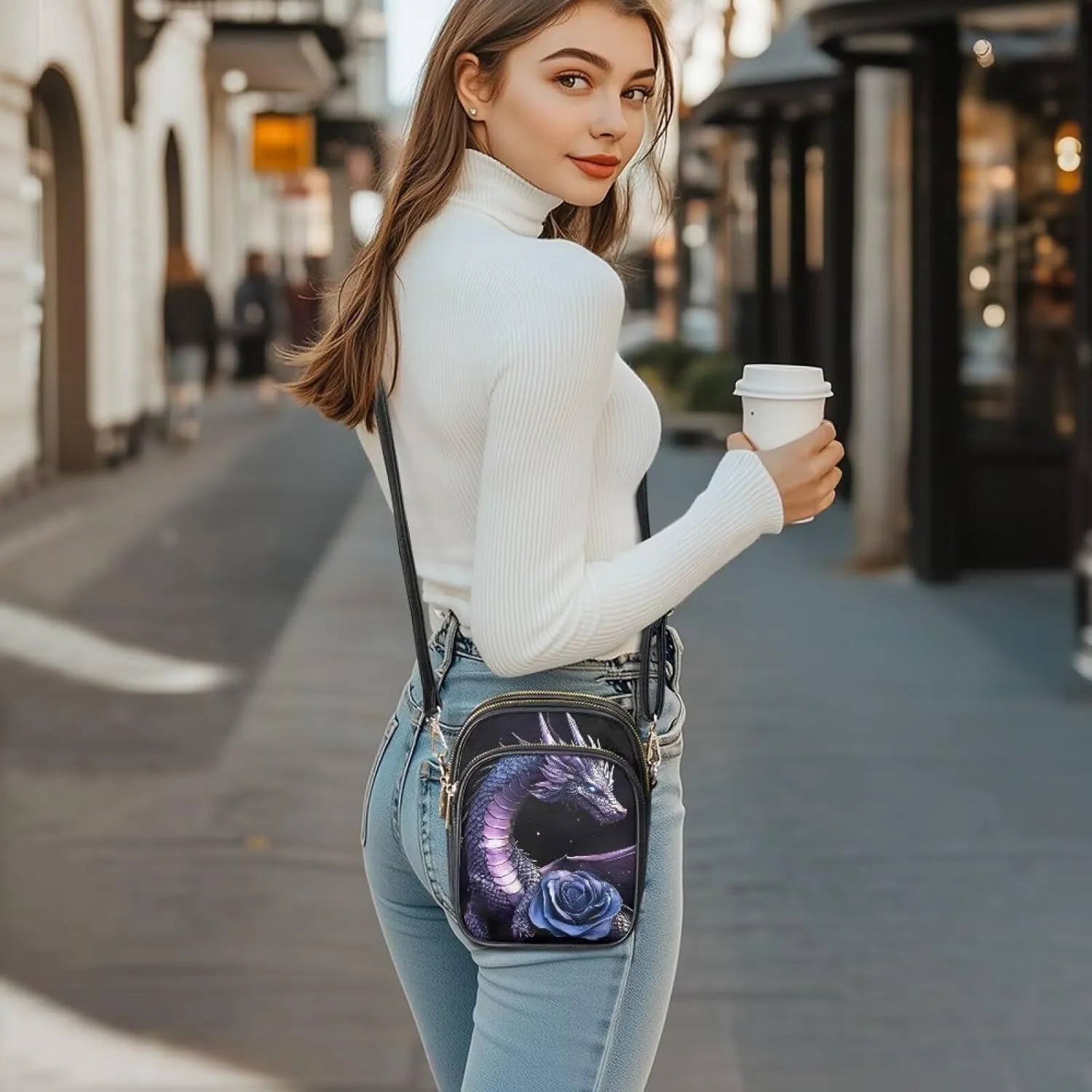 GIFTPUZZ Crossbody Purses for Women Medium Soft Leathe Bag with 3 Pockets Adjustable Strap and Internal Zipper Pocket