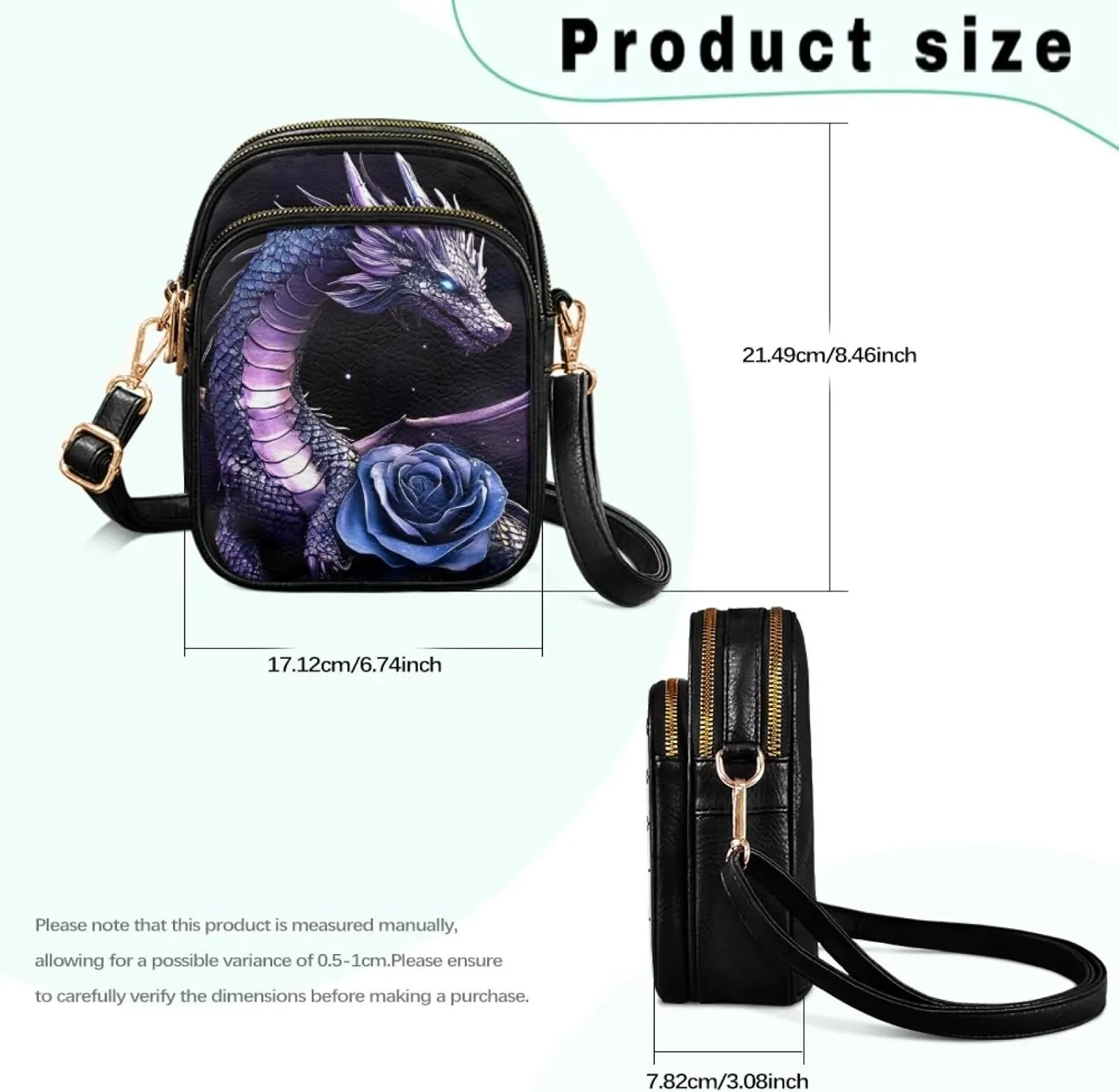 GIFTPUZZ Crossbody Purses for Women Medium Soft Leathe Bag with 3 Pockets Adjustable Strap and Internal Zipper Pocket