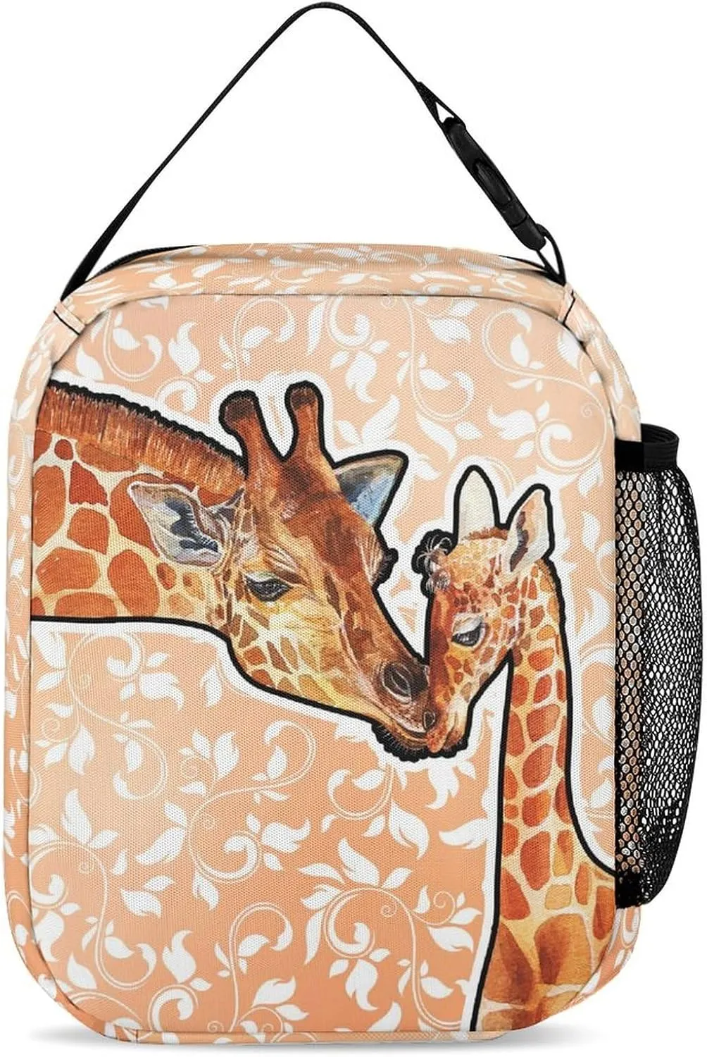 Giraffe Backpack with Lunch Box & Pencil Case, 16 Inch Cute Giraffes Themed Bookbag, Adjustable Lightweight Large Capacity, Colorful Daily Casual Backpacks Set with Lunch Bag