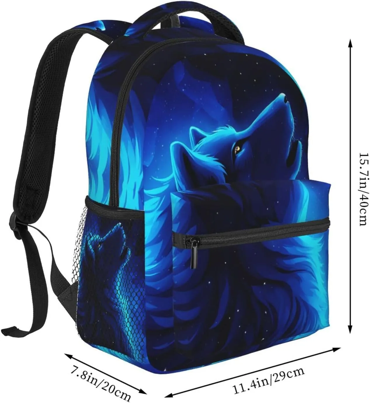 Girls 3D Galaxy Wolf Backpacks Boys Bookbag 16"Shoulder Bag Daypack for Teens 1-5th Grade