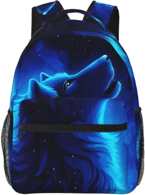 Girls 3D Galaxy Wolf Backpacks Boys Bookbag 16"Shoulder Bag Daypack for Teens 1-5th Grade