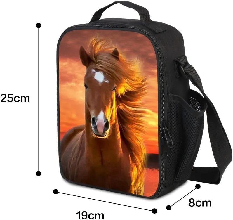 GiveMeBag Cool Lizard Print Backpack Shoulder Bookbag Sling Lunch Bag for Children Portable Cooler Bag Boys Bagpack Pencil Case Animal