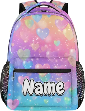 Glitter Love Heart Large Backpack Fashion Travel Backpacks for Business Women Men Casual Laptop Bag Waterproof Lightweight Shoulder Bags 16in