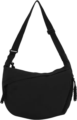 GOKTOW Crescent Hobo Crossbody Bag, Nylon Dumpling Shoulder Bag for Women Trendy Travel Sling Carryall Purses Bag