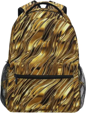 Gold Irregularity kid school backpack with big book bags for 6th grade school boys girls morrales escolares para ni?os