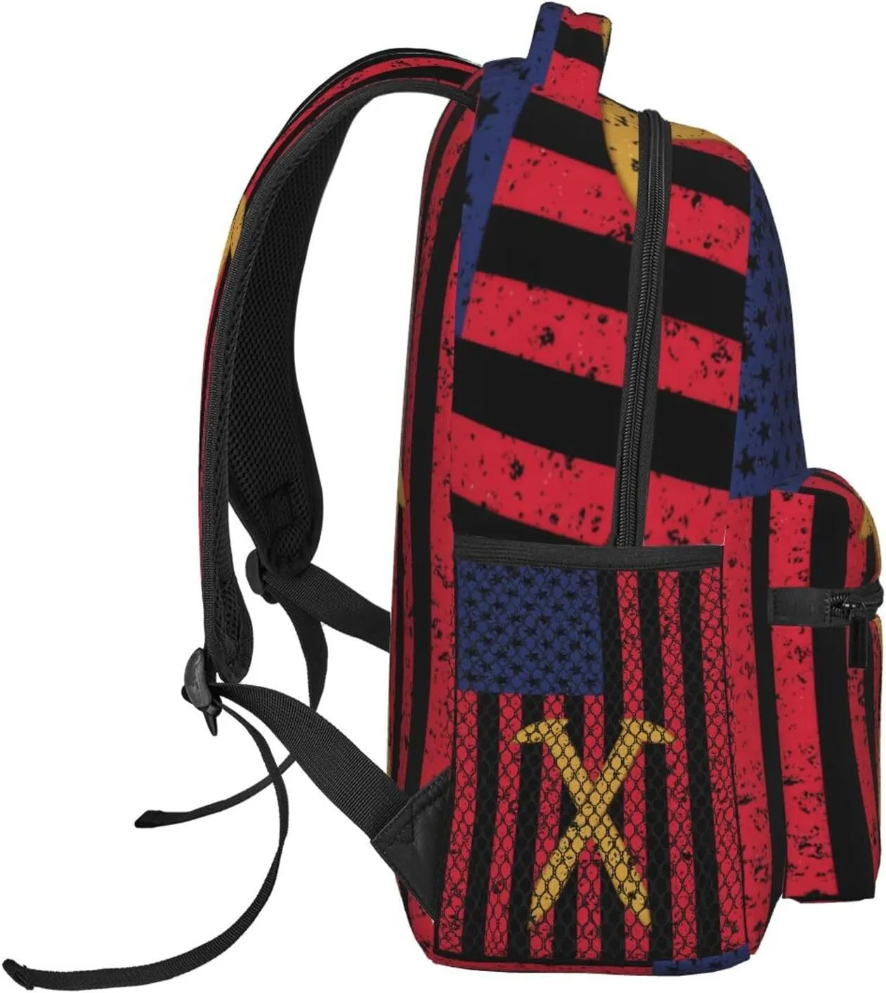 Golden Spike Railroad Spike American Flag Casual Backpacks Sport Backpack Travel Rucksack Canvas Daypack Workout Bags with Pockets for Gym Working Hiking