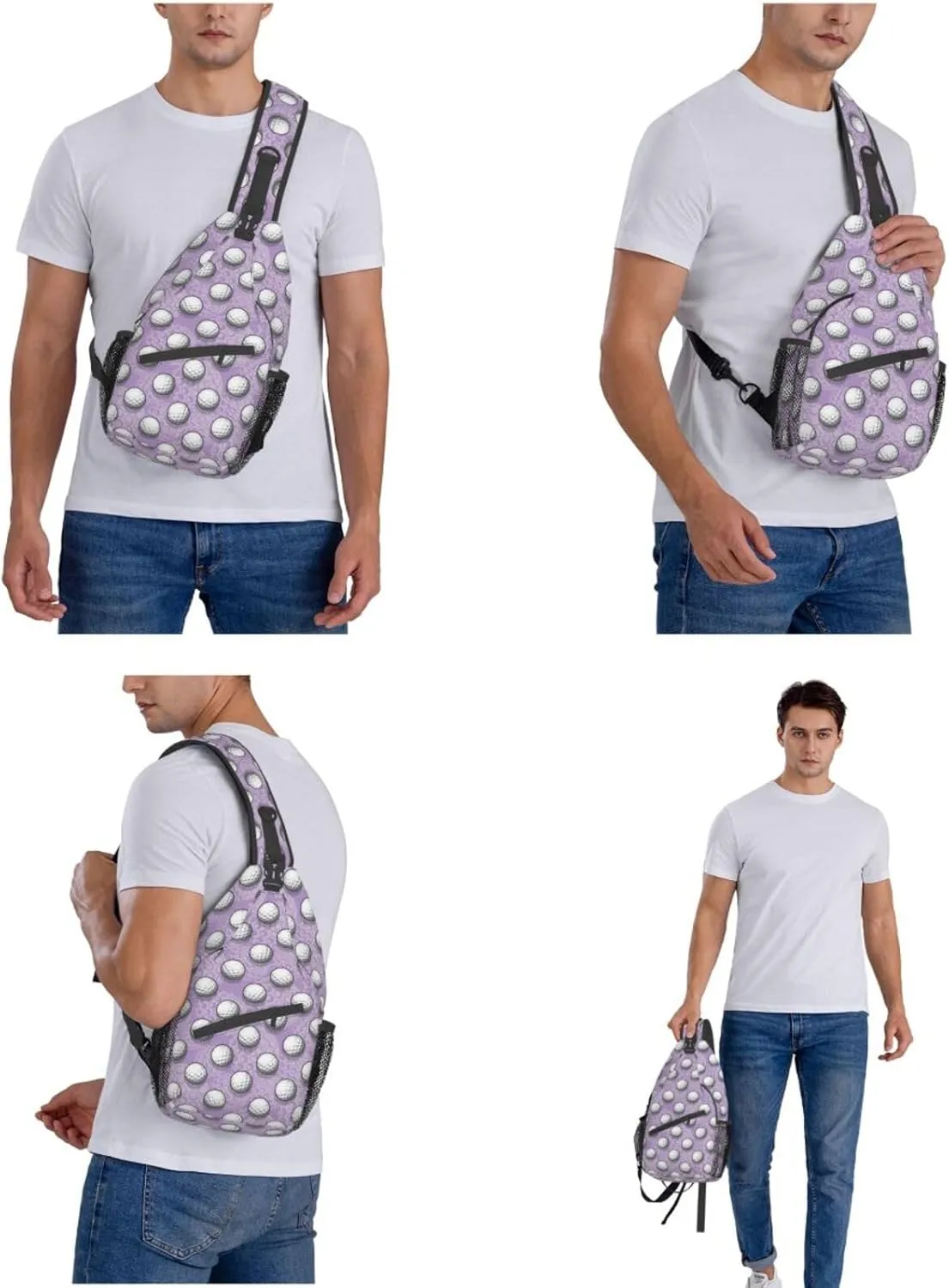 Golf Sling Backpack Chest Bag Crossbody Shoulder Bag Gym Cycling Travel Hiking Daypack For Men Women