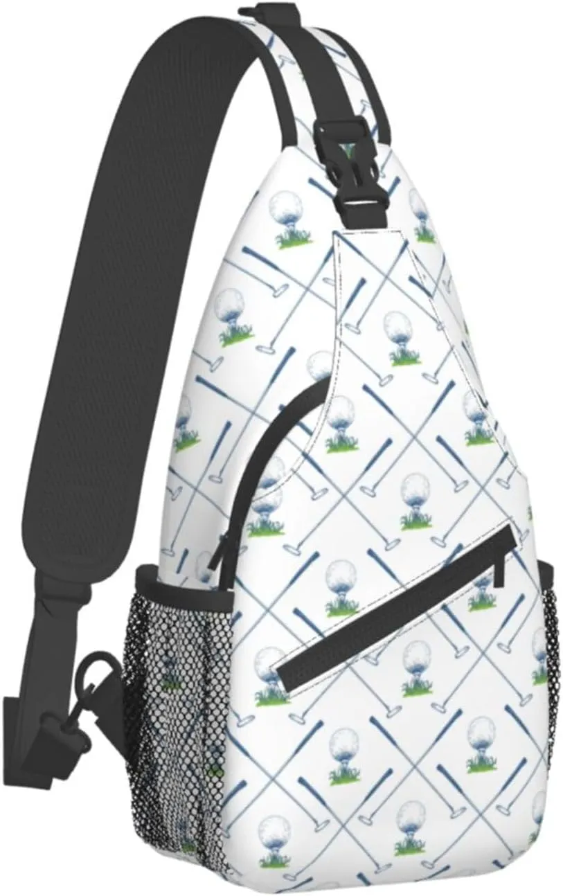 Golf Sling Backpack Chest Bag Crossbody Shoulder Bag Gym Cycling Travel Hiking Daypack For Men Women