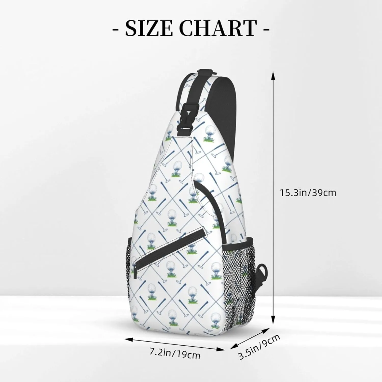 Golf Sling Backpack Chest Bag Crossbody Shoulder Bag Gym Cycling Travel Hiking Daypack For Men Women