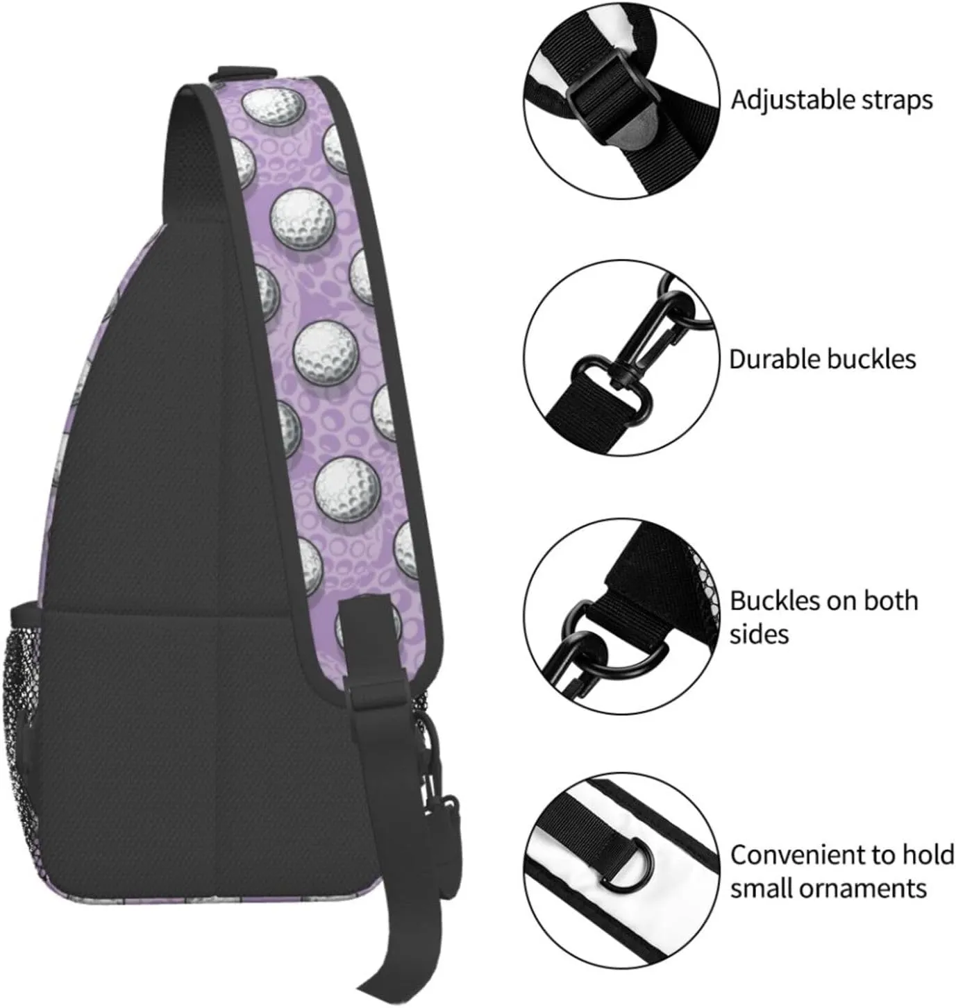 Golf Sling Backpack Chest Bag Crossbody Shoulder Bag Gym Cycling Travel Hiking Daypack For Men Women