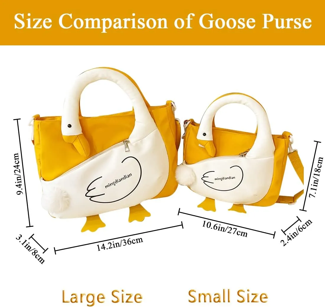 Goose Purse Nylon Shoulder Bag for Women Goose Shaped Tote Handbag Crossbody Bag