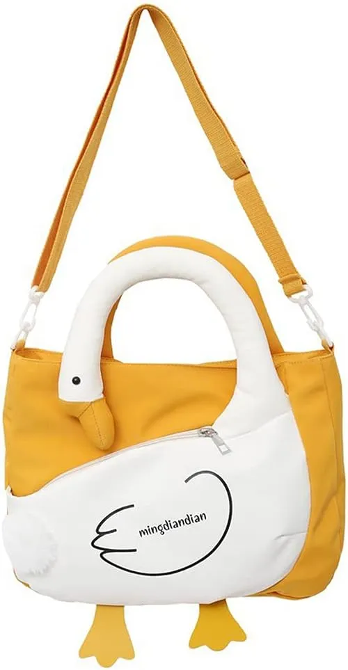 Goose Purse Nylon Shoulder Bag for Women Goose Shaped Tote Handbag Crossbody Bag