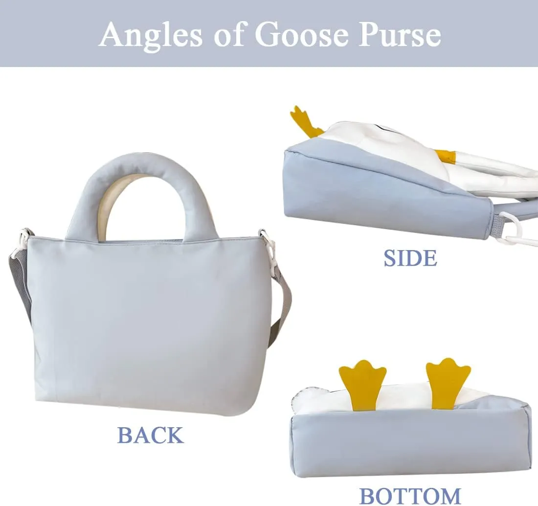 Goose Purse Nylon Shoulder Bag for Women Goose Shaped Tote Handbag Crossbody Bag