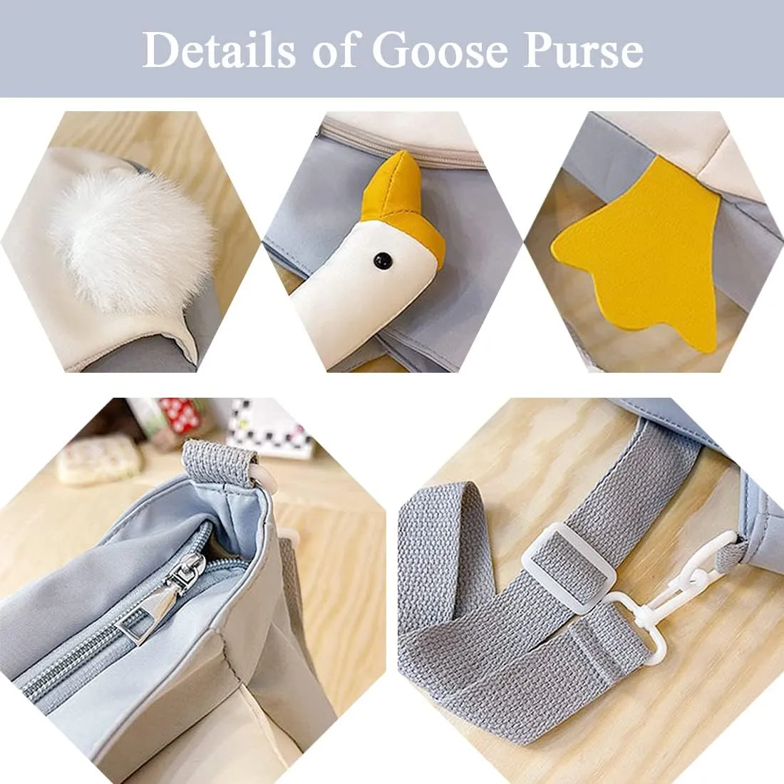 Goose Purse Nylon Shoulder Bag for Women Goose Shaped Tote Handbag Crossbody Bag