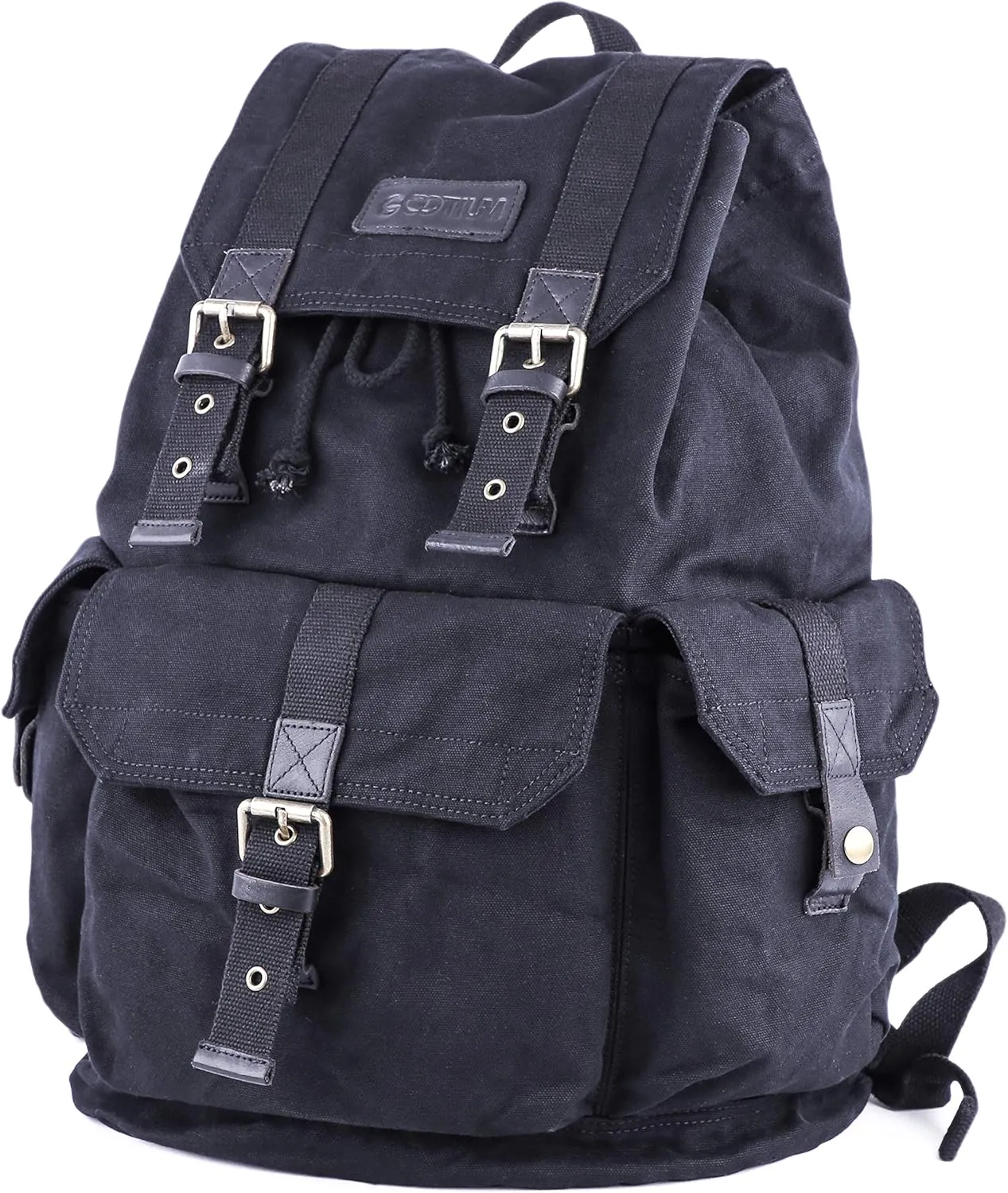 Gootium 21101BLK Specially High Density Thick Canvas Backpack Rucksack,Black