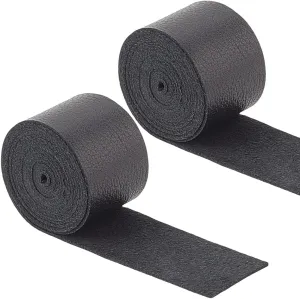 GORGECRAFT 9-10m Genuine Leather Strips 21mm Wide Lamb Skin Texture Flat Leather Cord Black Top Grain Soft Sheep Skin Hide for DIY Sewing Crafts Garment Edging Hemming Belts Bracelet Jewelry Making