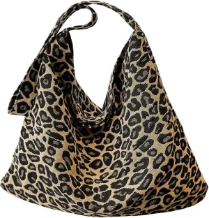 GORGLITTER Women's Leopard Print Shoulder Bag Large Cheetah Tote Bag Lightweight Handbag Crossbody Bag