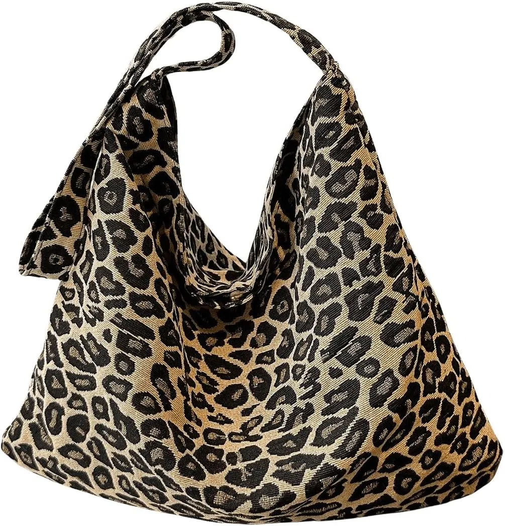 GORGLITTER Women's Leopard Print Shoulder Bag Large Cheetah Tote Bag Lightweight Handbag Crossbody Bag