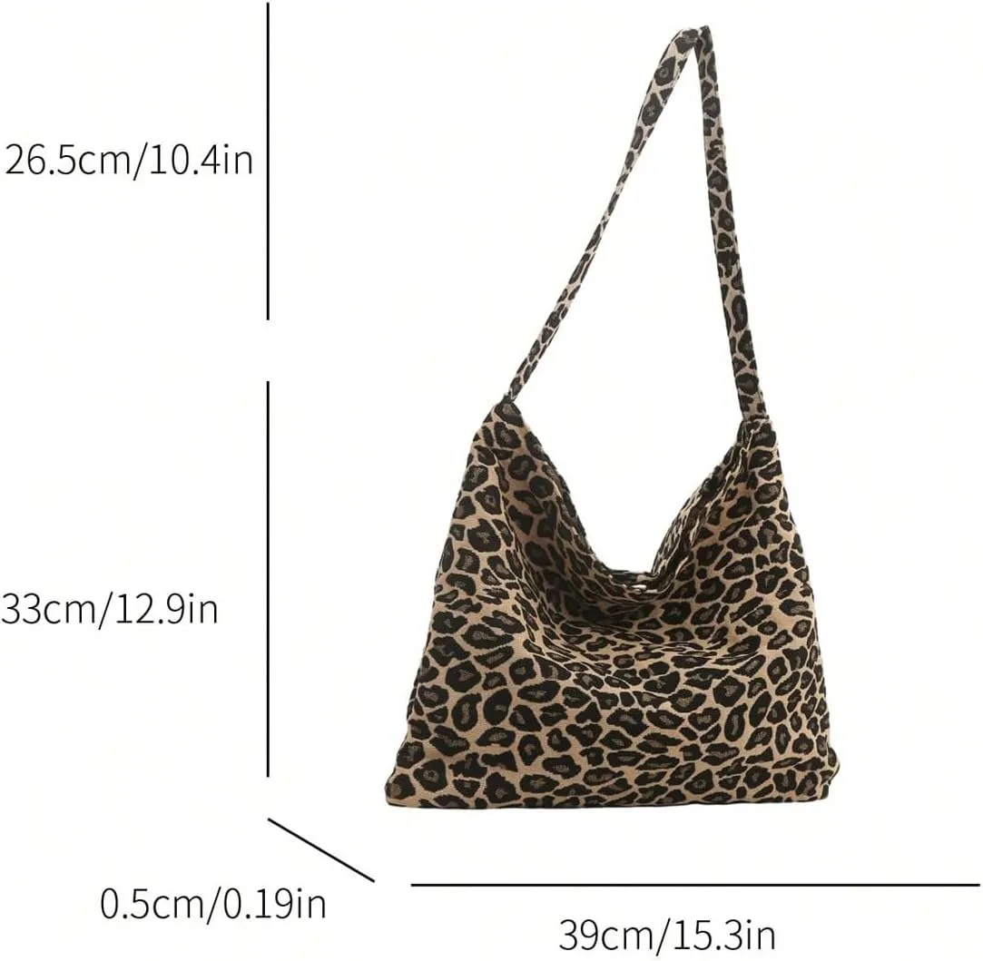 GORGLITTER Women's Leopard Print Shoulder Bag Large Cheetah Tote Bag Lightweight Handbag Crossbody Bag