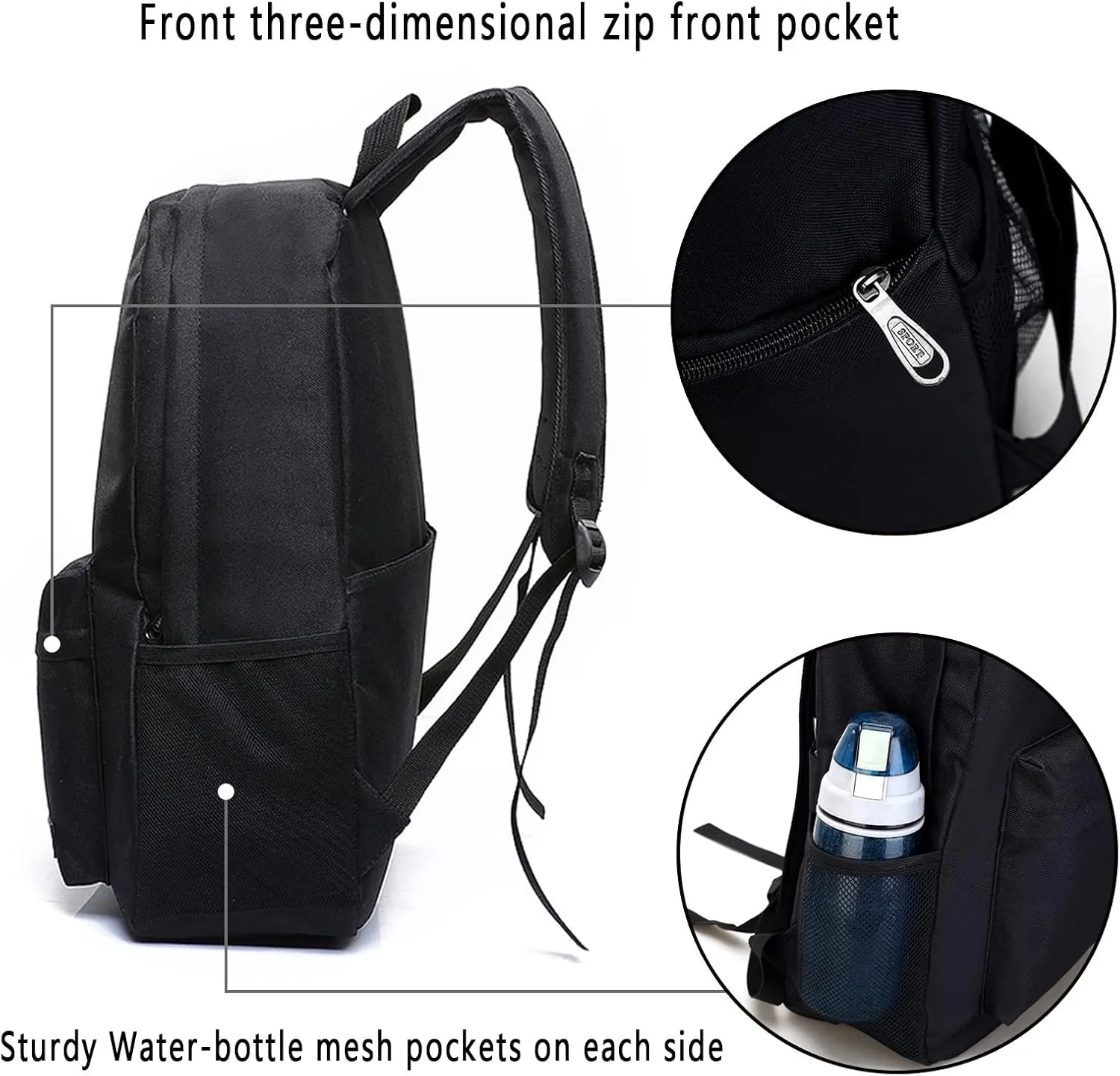 Goth Baphomet Pentagram Satanic goat head Unisex Classic Canvas Goth Backpack for School Bookbag
