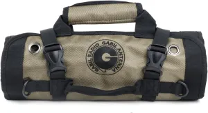 GR-ARB01 (Brown) Versatile Antenna Roll Bag, 1680D Oxford Cloth with Modular Hook and Loop Fastener Pockets, Portable Water-Resistant Organizer for Ham Radio Antenna Coils, Whips, and Tools