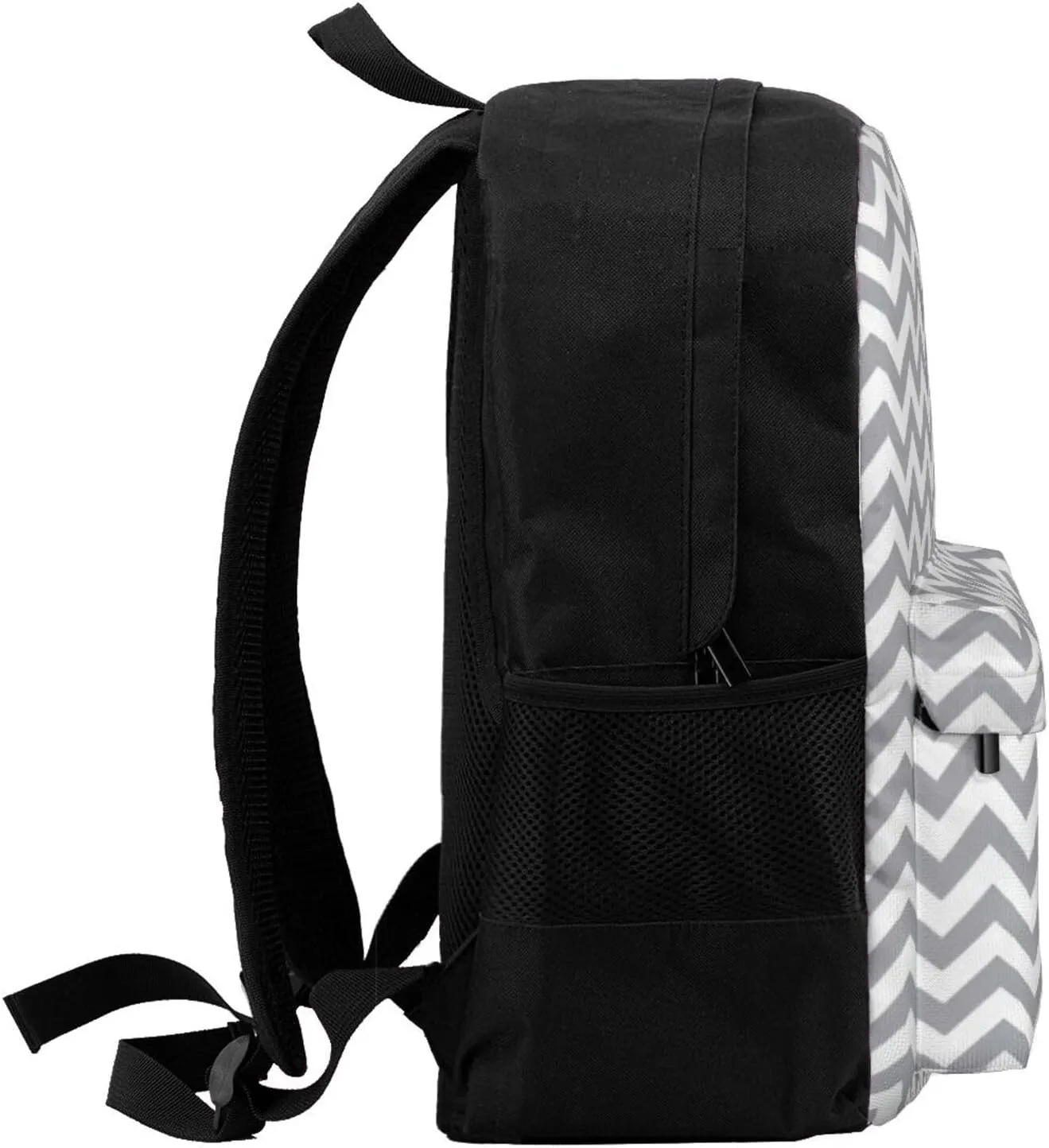 Gray Waves Striped Print Storage Bag, Shoulder Bag, Leisure Bag, Large Capacity Leisure Travel Shoulder Bag