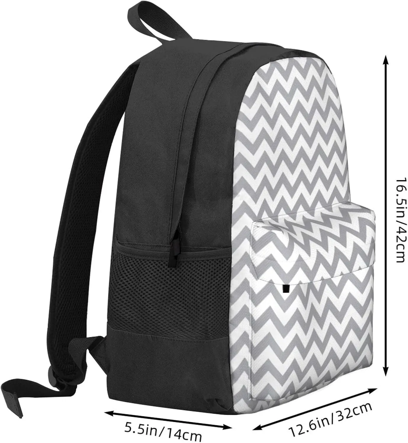 Gray Waves Striped Print Storage Bag, Shoulder Bag, Leisure Bag, Large Capacity Leisure Travel Shoulder Bag