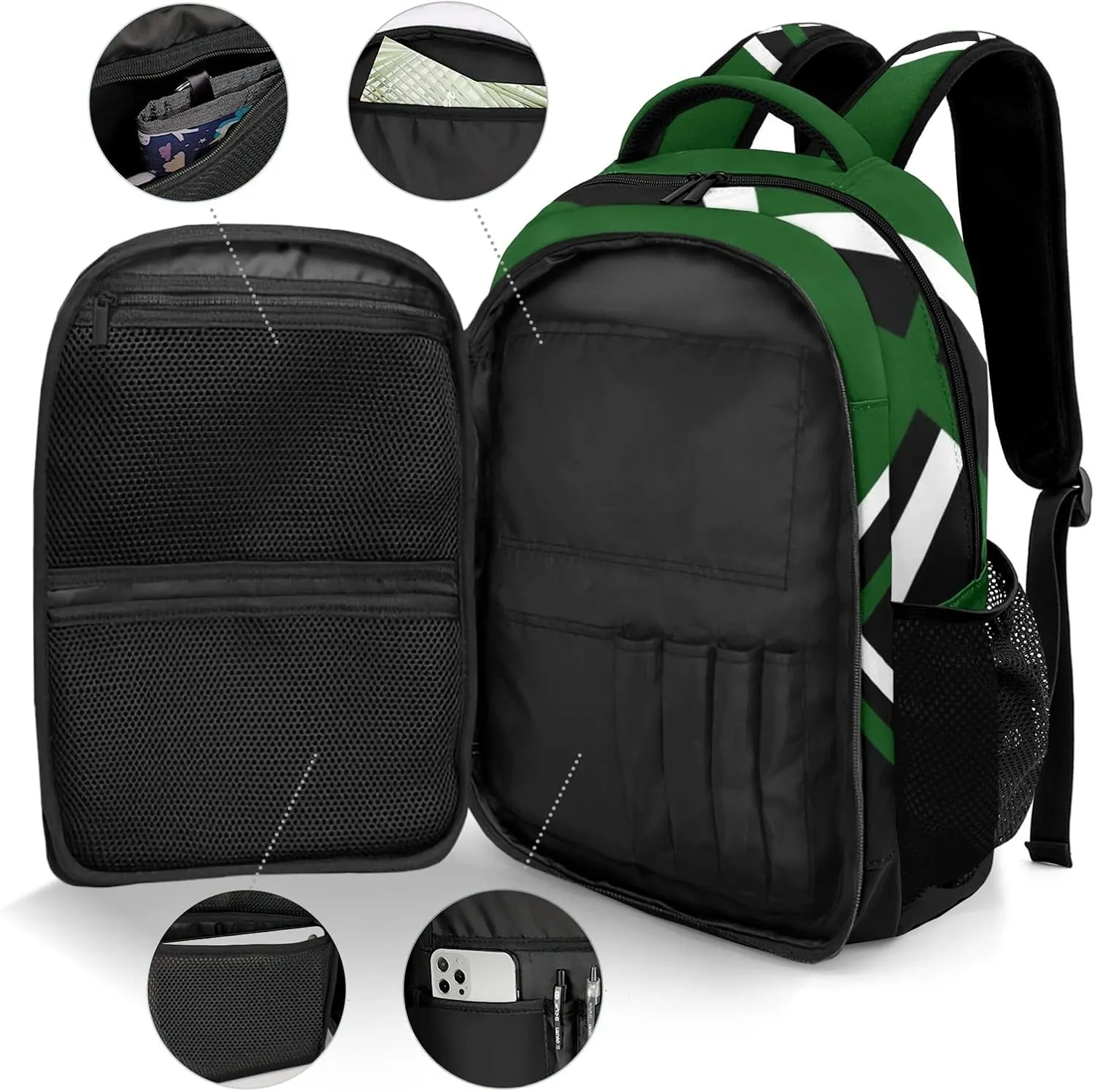 Green Cheerleader Cheer Backpack Personalized with Name for Men Women Shoulder Bag Laptop Bag Bookbag