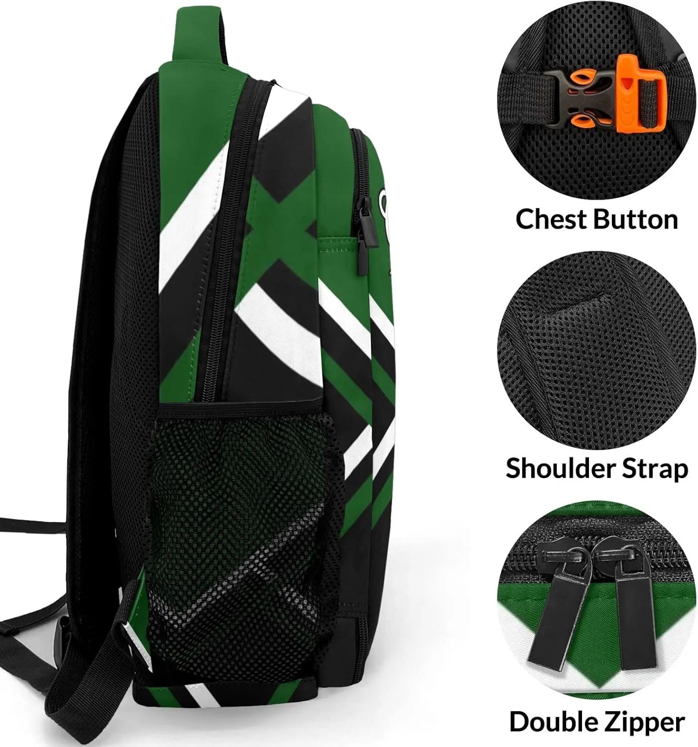 Green Cheerleader Cheer Backpack Personalized with Name for Men Women Shoulder Bag Laptop Bag Bookbag