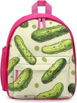 Green Pickles Cucumbers Simple Backpack Lightweight Cute Printing Shoulder Bag Family Travel Pink-style
