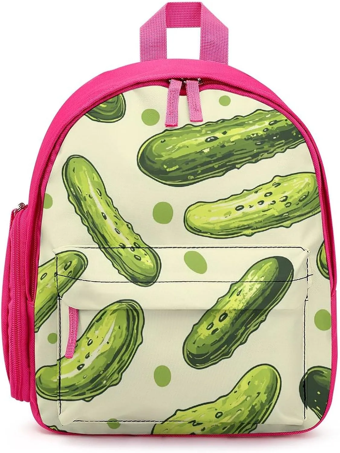 Green Pickles Cucumbers Simple Backpack Lightweight Cute Printing Shoulder Bag Family Travel Pink-style