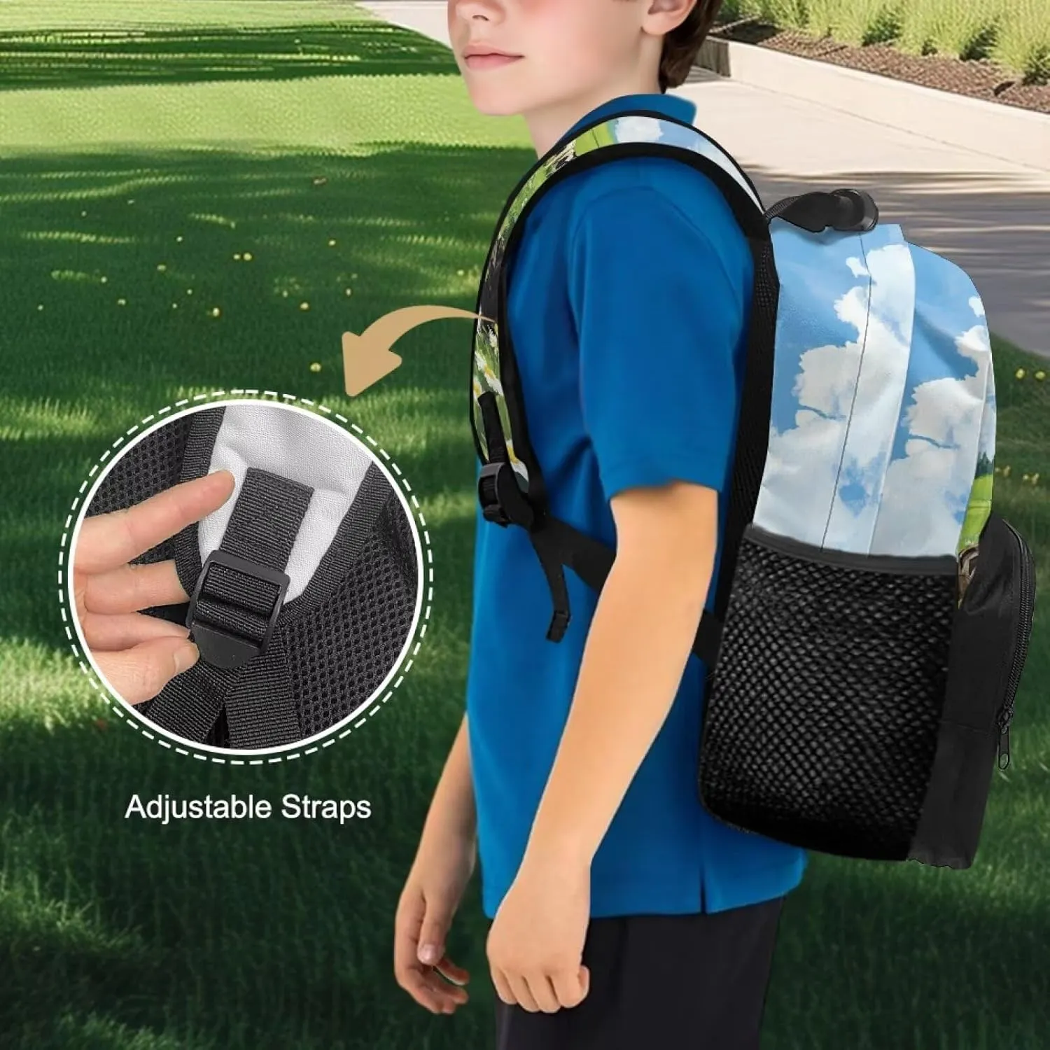 Green Preschool Boys Backpack Tractor Bookbag for Boys Ages 3-6 Large Capacity School Bag for Kids with 2 Side Pockets for Kindergarten Travel Outdoor