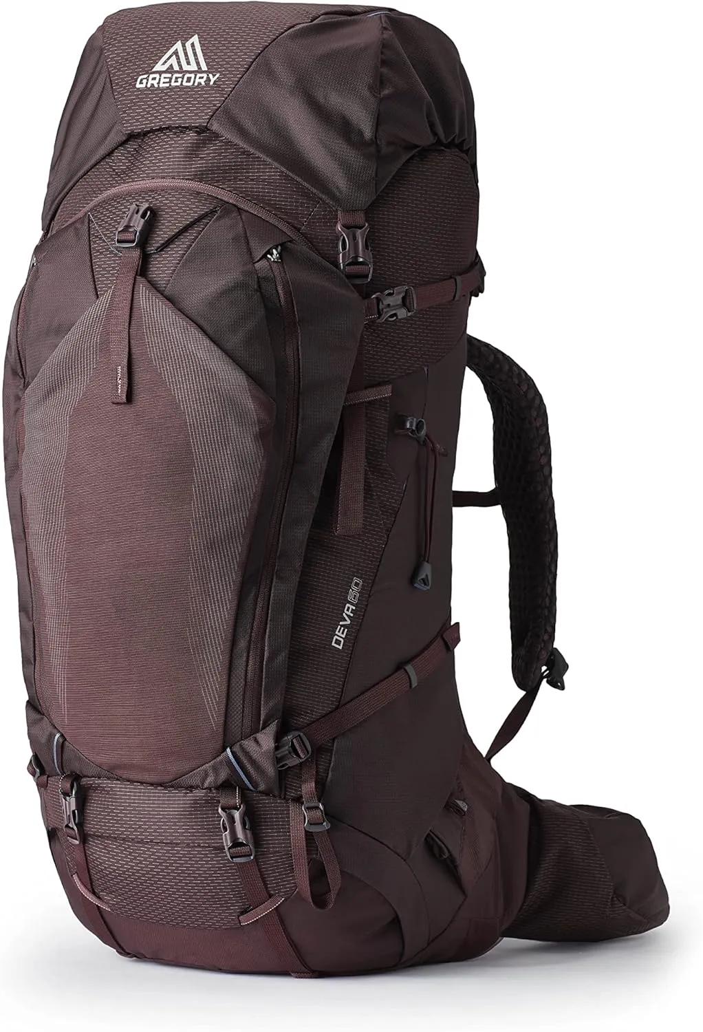 Gregory Deva 60L Women's Dayhiking/Backpacking Pack, Freefloat Suspension, AirCushion Breathable Backpanel, Alloy Frame, Small, Eggplant