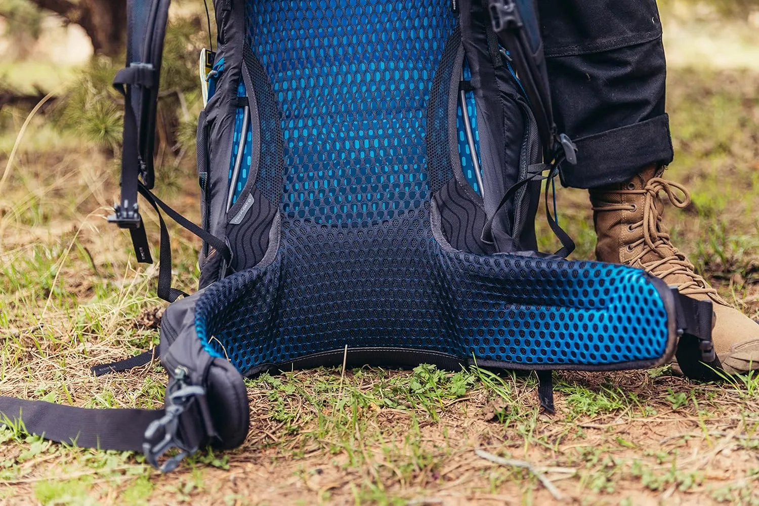 Gregory Focal 48L Unisex Ultralight Backpacking Pack with Freefloat Suspension, Aluminum Frame, Ventilated Backpanel, Large, Ozone Black