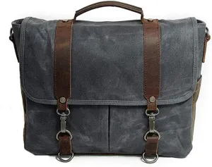 Grey Business Briefcase, Canvas Laptop Bag, Large Capacity Waterproof Shoulder Bag, Multifunctional Travel Bag