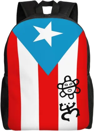 GTEVUTS Puerto Rico Classic Taino Backpack for Men Women - Puerto Rico Gifts-Patriotic Chic Laptop Black Shoulder Bag Travel Camping Work Outdoor Backpacks,15 Inch,Black