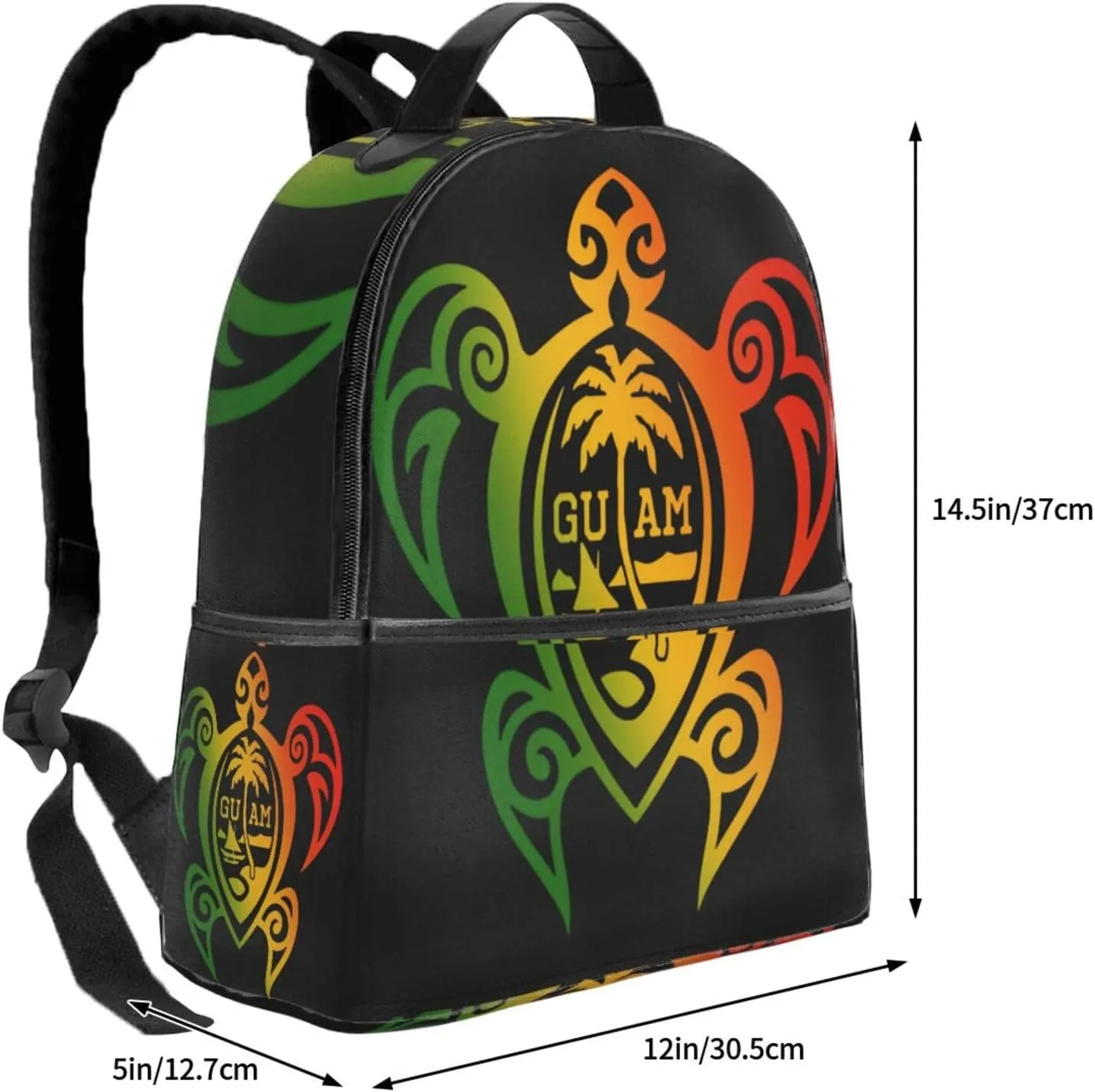 Guam Turtle Casual Backpacks Laptop Backpack Carry-on Daypack Sports Travel Rucksack Lightweight Working Bag for Outdoor Hiking Cycling Walking