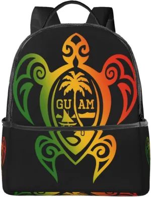Guam Turtle Casual Backpacks Laptop Backpack Carry-on Daypack Sports Travel Rucksack Lightweight Working Bag for Outdoor Hiking Cycling Walking