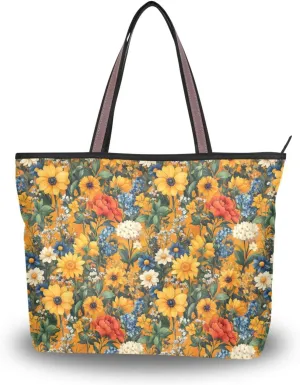 GuoChe Silk Fabric Zippered Tote Bag Women Summer Chick Bag Charms for Handbags for Everyday & Travel