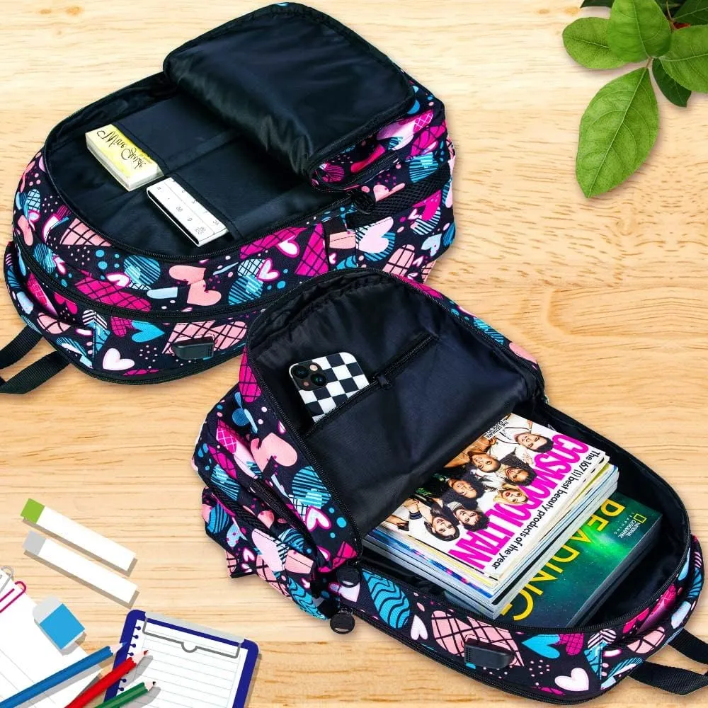 gxtvo 3PCS Girls Backpack, Water Resistant Womens School Bag With Lunch Box, 17 Inch Bookbag Set for College Teenagers.