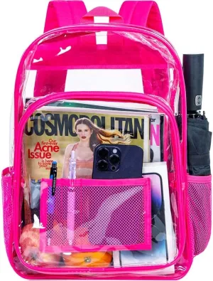 gxtvo Clear Backpack, Heavy Duty Transparent Bookbag, See Through Backpacks for Women Men