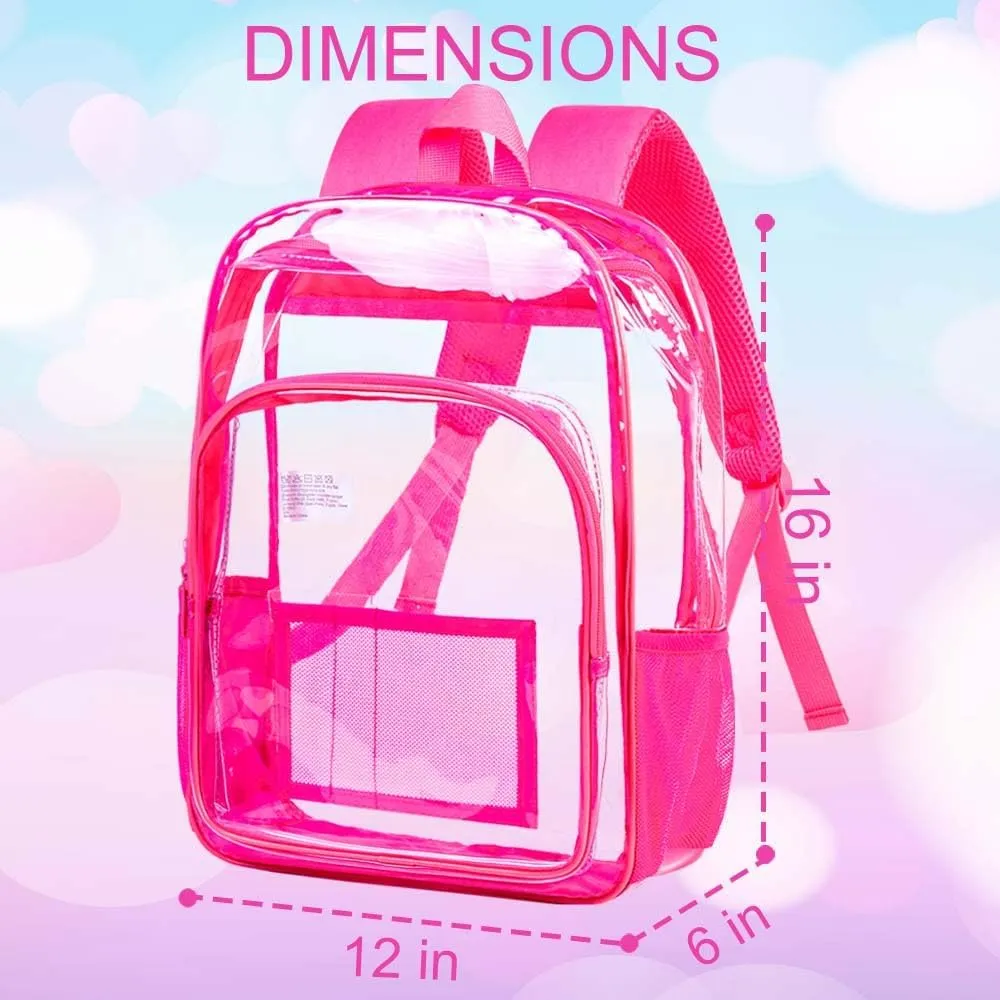 gxtvo Clear Backpack, Heavy Duty Transparent Bookbag, See Through Backpacks for Women Men