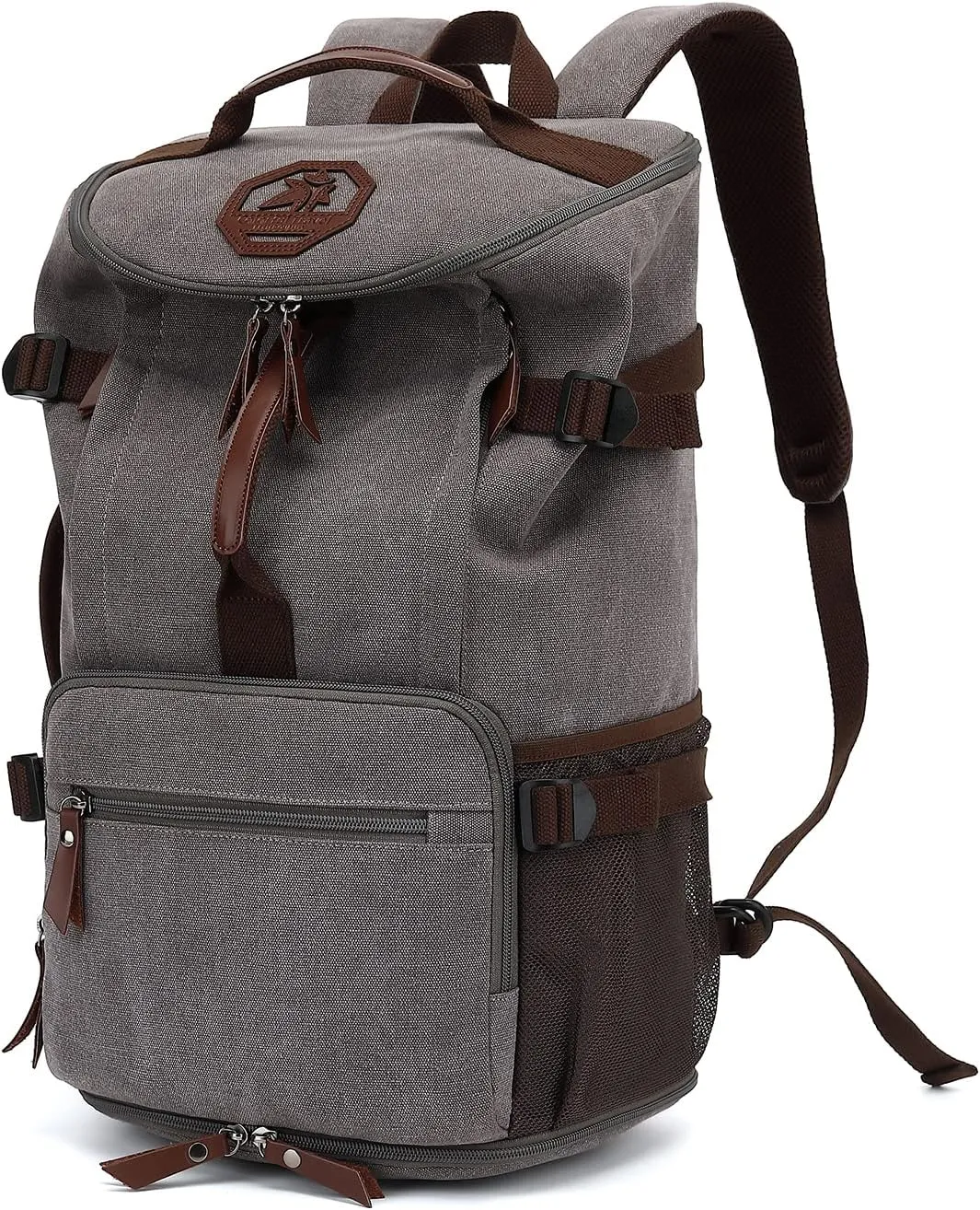 Gym Duffle Bag Backpack 4-Way Vintage canvas with Shoes Compartment for travel Sport Hiking laptop (Vintage grey) “X-Large