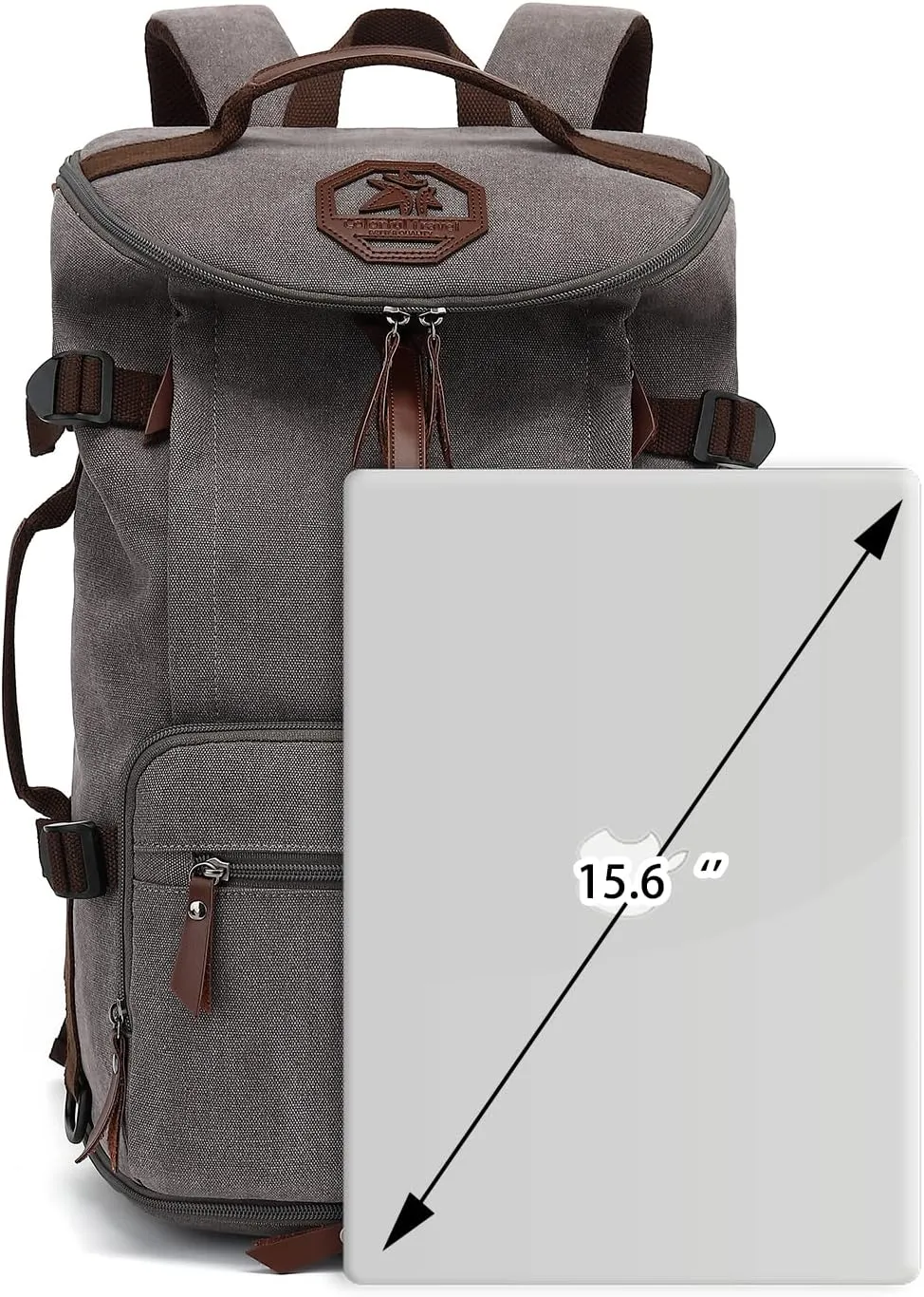 Gym Duffle Bag Backpack 4-Way Vintage canvas with Shoes Compartment for travel Sport Hiking laptop (Vintage grey) “X-Large