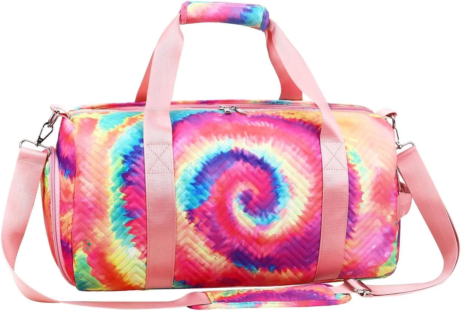 Gym Travel Duffle Bag for Girls - Gymnastics Sports Dance Bag with Shoe Compartment & Wet Pocket Panda Kids Travel Bag Teens Weekender Sleepover Carry On Bag